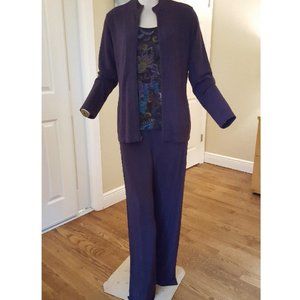 Chico's Purple Travelers Jacket + Tank + Pants Outfit 1